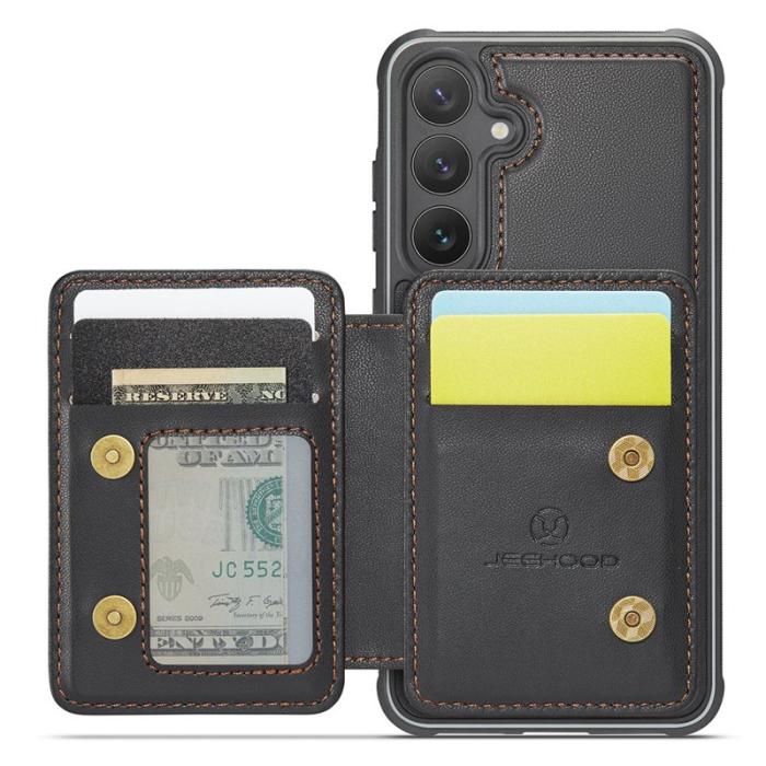 JEEHOOD - JEEHOOD J05 Fodral för Samsung Galaxy S24+ Läder Svart