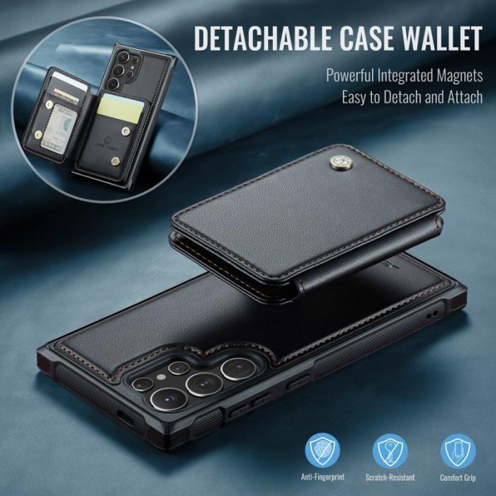 JEEHOOD - JEEHOOD J05 Fodral för Samsung Galaxy S24 Ultra Läder Svart