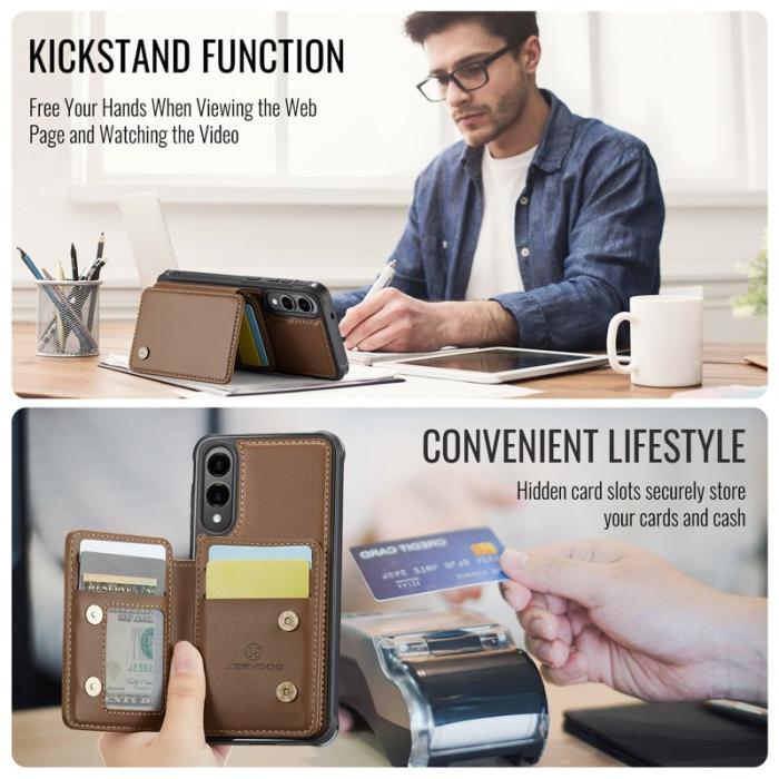 JEEHOOD - JEEHOOD J05 Fodral för Samsung Galaxy S25 Edge - Brun