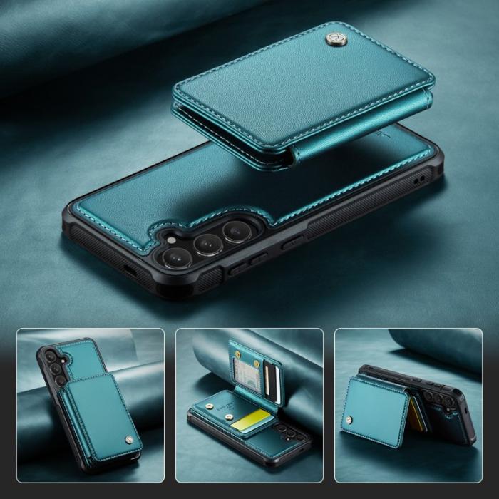 JEEHOOD - JEEHOOD J05 Fodral för Samsung Galaxy S25+ i läder - Blå