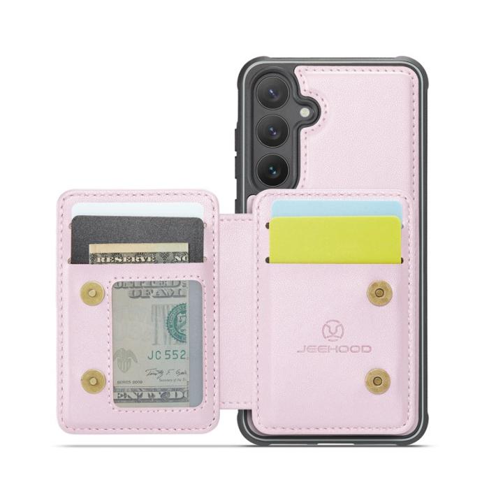 JEEHOOD - JEEHOOD J05 Fodral för Samsung Galaxy S25+ i läder - Rosa