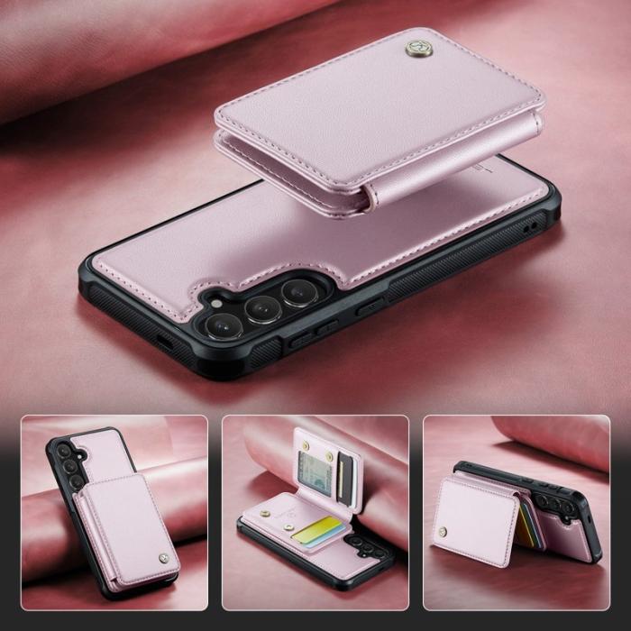 JEEHOOD - JEEHOOD J05 Fodral för Samsung Galaxy S25+ i läder - Rosa