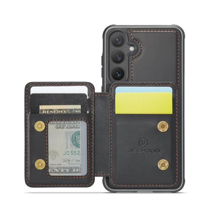 JEEHOOD - JEEHOOD J05 Fodral för Samsung Galaxy S25+ i läder - Svart