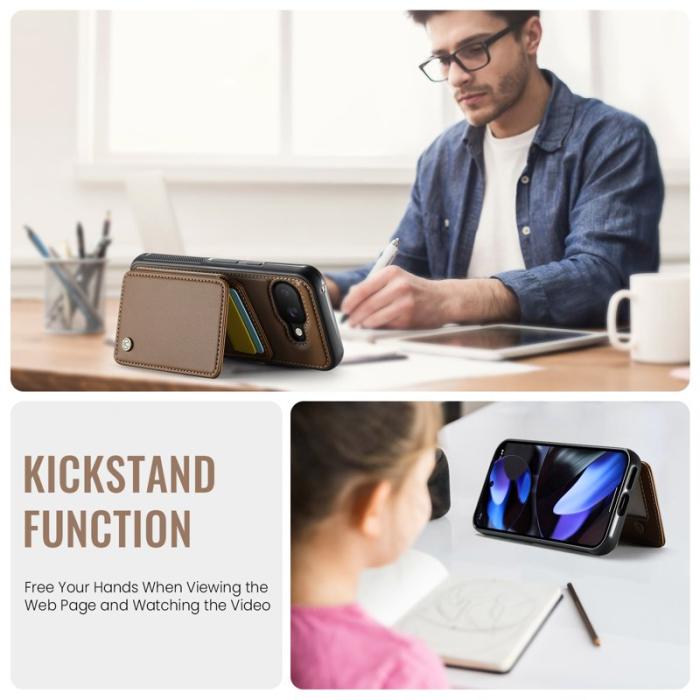 JEEHOOD - JEEHOOD J05 Fodral till Google Pixel 9a i läder - Brun