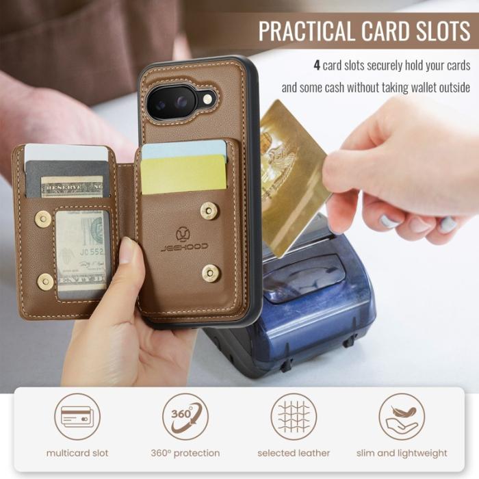 JEEHOOD - JEEHOOD J05 Fodral till Google Pixel 9a i läder - Brun