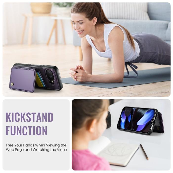JEEHOOD - JEEHOOD J05 Fodral till Google Pixel 9a i Läder - Lila