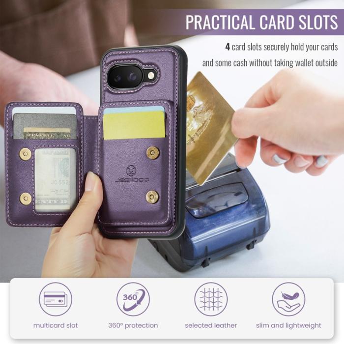 JEEHOOD - JEEHOOD J05 Fodral till Google Pixel 9a i Läder - Lila