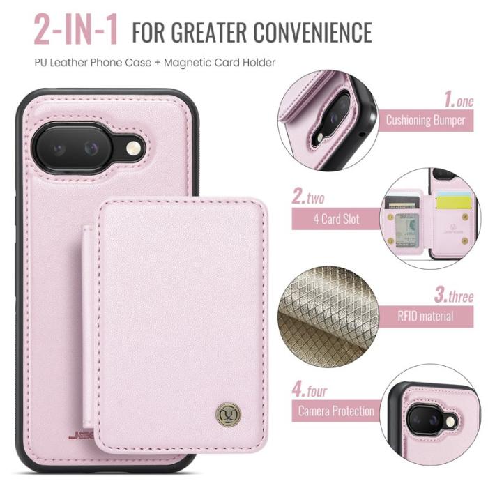 JEEHOOD - JEEHOOD J05 Fodral till Google Pixel 9a i läder - Rosa