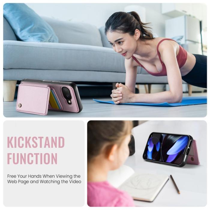 JEEHOOD - JEEHOOD J05 Fodral till Google Pixel 9a i läder - Rosa