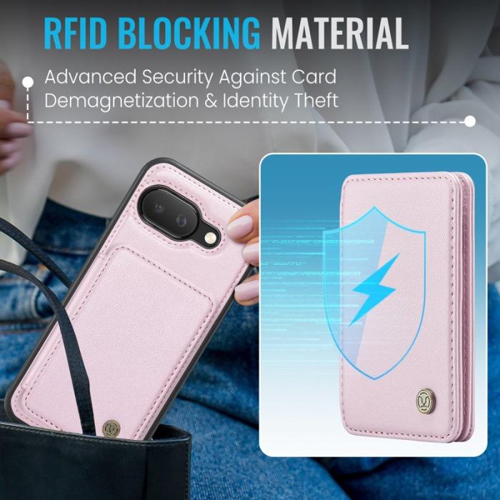 JEEHOOD - JEEHOOD J05 Fodral till Google Pixel 9a i läder - Rosa