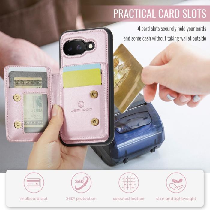 JEEHOOD - JEEHOOD J05 Fodral till Google Pixel 9a i läder - Rosa