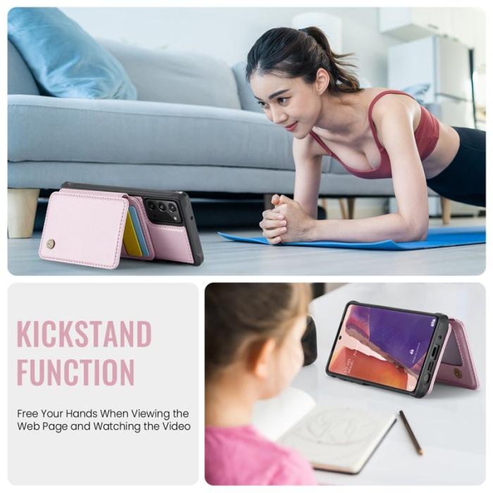 JEEHOOD - JEEHOOD J05 Fodral till Samsung Galaxy Note20 i läder - Rosa