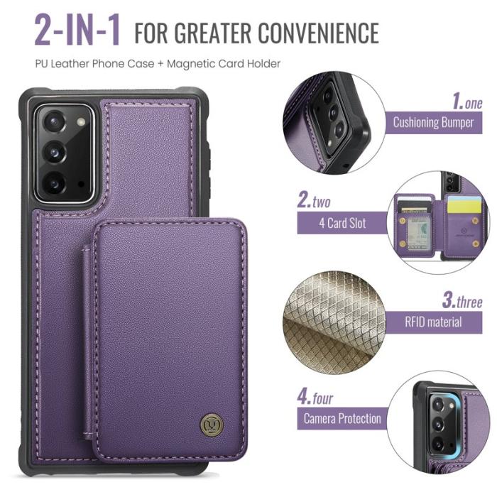 JEEHOOD - JEEHOOD J05 Fodral till Samsung Galaxy Note20 Läder Lila