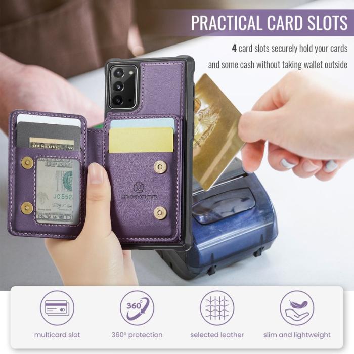 JEEHOOD - JEEHOOD J05 Fodral till Samsung Galaxy Note20 Läder Lila