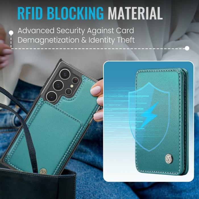 JEEHOOD - JEEHOOD J05 Fodral till Samsung Galaxy S23 Ultra Läder Cyan