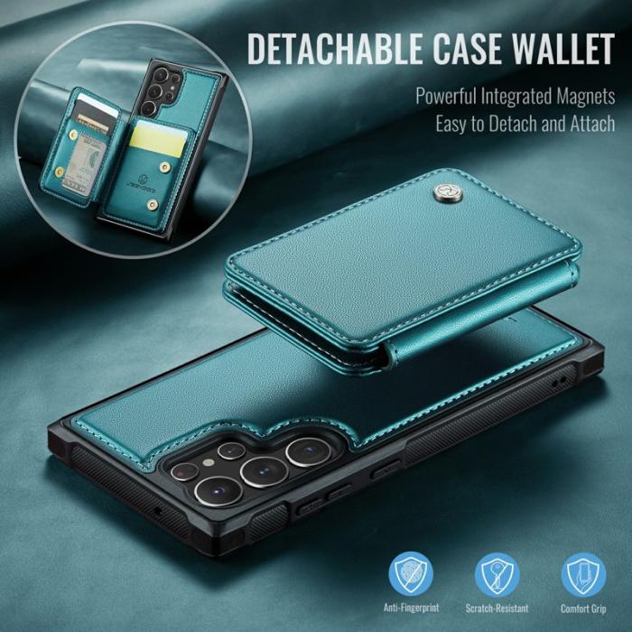 JEEHOOD - JEEHOOD J05 Fodral till Samsung Galaxy S23 Ultra Läder Cyan