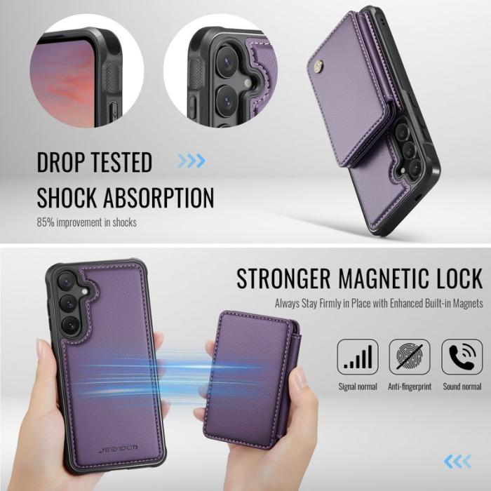 JEEHOOD - JEEHOOD J05 Fodral till Samsung Galaxy S25 Läder Lila