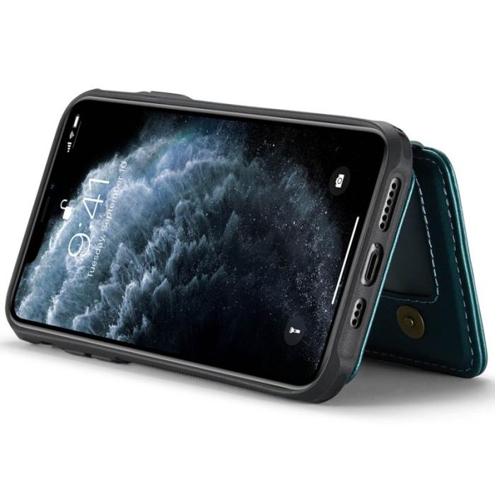 JEEHOOD - JEEHOOD J05 iPhone 11 Pro Max Skal Läder med Kortfack Cyan