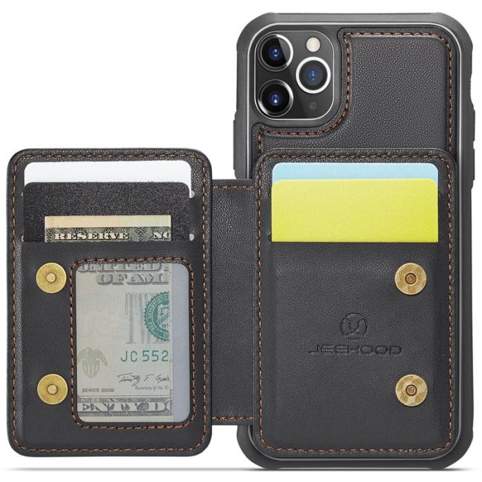 JEEHOOD - JEEHOOD J05 iPhone 11 Pro Max Skal Läder med Kortfack - Svart