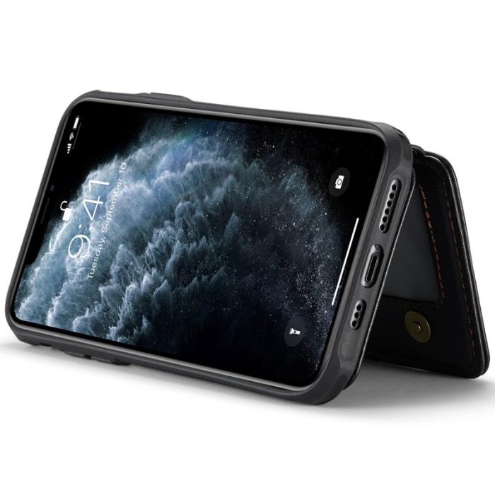 JEEHOOD - JEEHOOD J05 iPhone 11 Pro Max Skal Läder med Kortfack - Svart