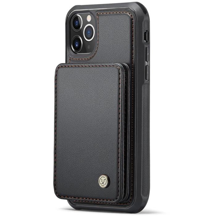 JEEHOOD - JEEHOOD J05 iPhone 11 Pro Max Skal Läder med Kortfack - Svart