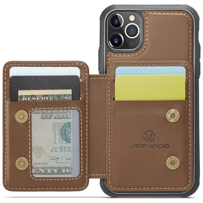 JEEHOOD - JEEHOOD J05 iPhone 11 Pro Max Skal Läder Mobilfodral Brun