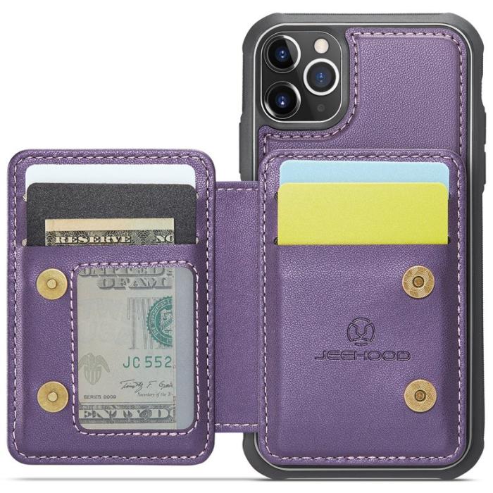 JEEHOOD - JEEHOOD J05 iPhone 11 Pro Max Skal Läder Mobilfodral Lila