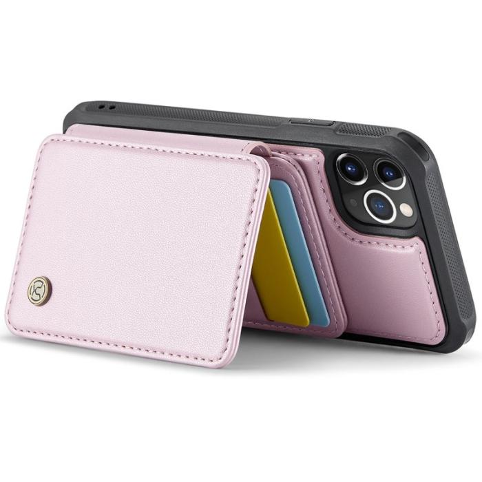 JEEHOOD - JEEHOOD J05 iPhone 11 Pro Skal Läder Mobilfodral Rosa