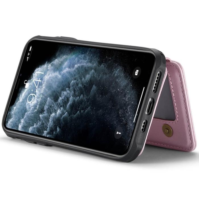 JEEHOOD - JEEHOOD J05 iPhone 11 Pro Skal Läder Mobilfodral Rosa