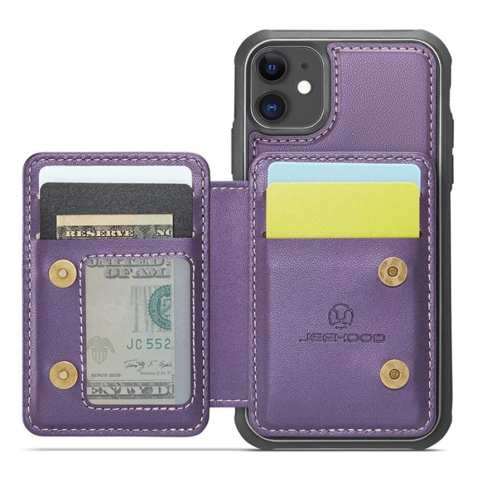 JEEHOOD - JEEHOOD J05 iPhone 11 Skal Läder Mobilfodral Lila