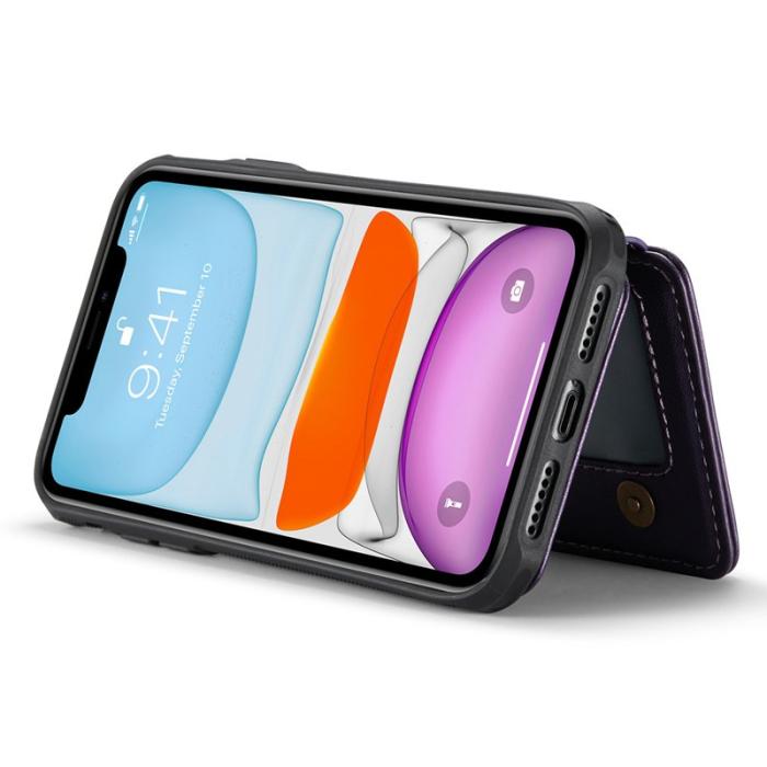 JEEHOOD - JEEHOOD J05 iPhone 11 Skal Läder Mobilfodral Lila