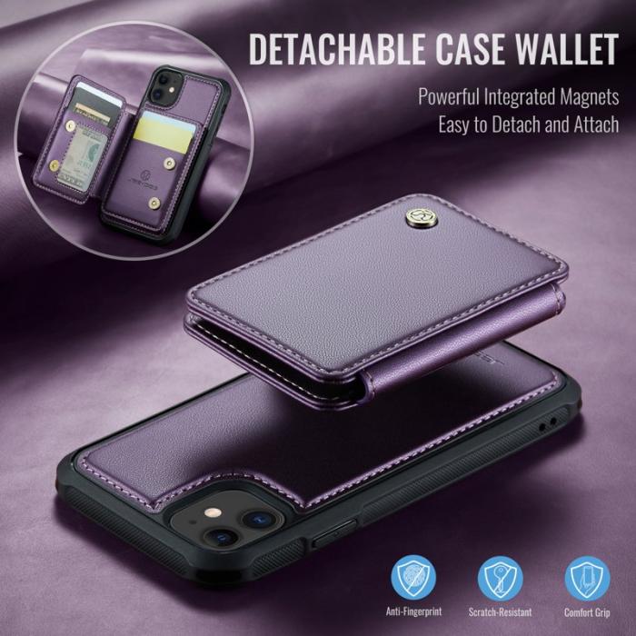 JEEHOOD - JEEHOOD J05 iPhone 11 Skal Läder Mobilfodral Lila