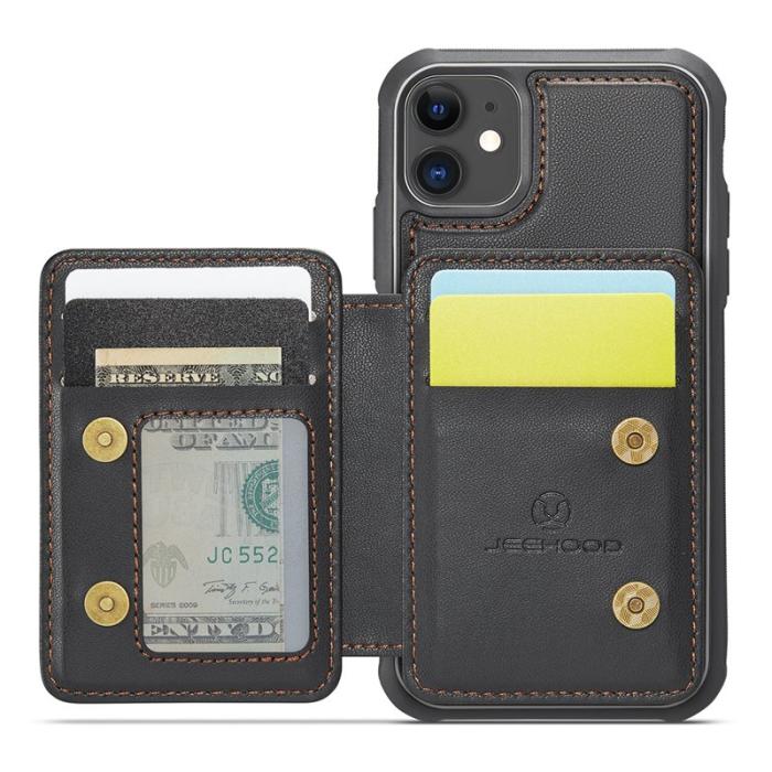 JEEHOOD - JEEHOOD J05 iPhone 11 Skal Läder Mobilfodral Svart