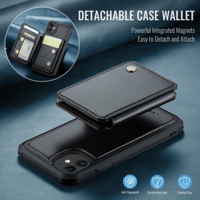 JEEHOOD - JEEHOOD J05 iPhone 11 Skal Läder Mobilfodral Svart