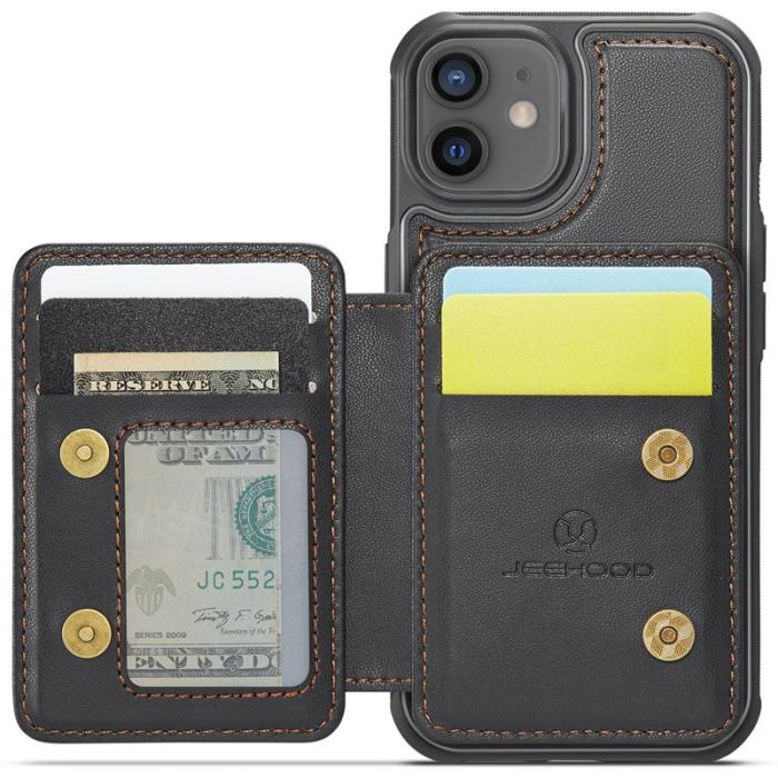 JEEHOOD - JEEHOOD J05 iPhone 12 / 12 Pro Fodral Läder med Kortficka - Svart