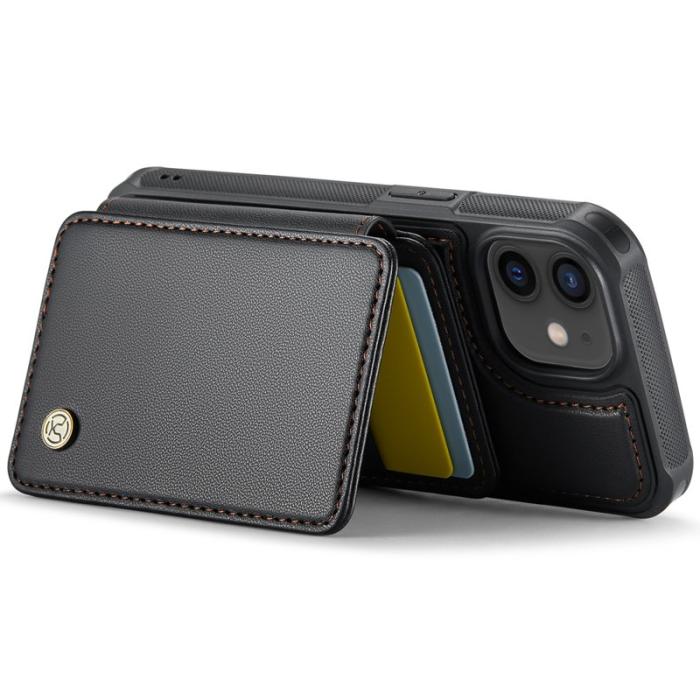 JEEHOOD - JEEHOOD J05 iPhone 12 / 12 Pro Fodral Läder med Kortficka - Svart