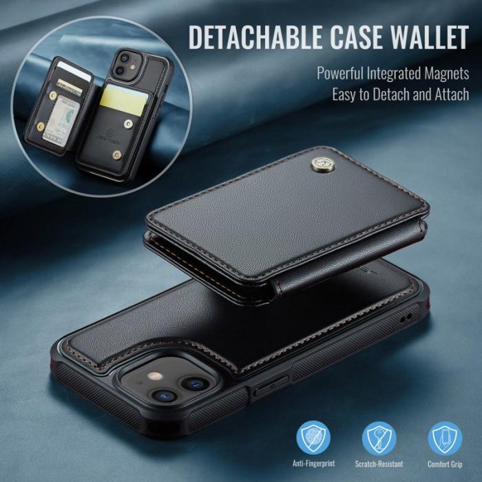 JEEHOOD - JEEHOOD J05 iPhone 12 / 12 Pro Fodral Läder med Kortficka - Svart