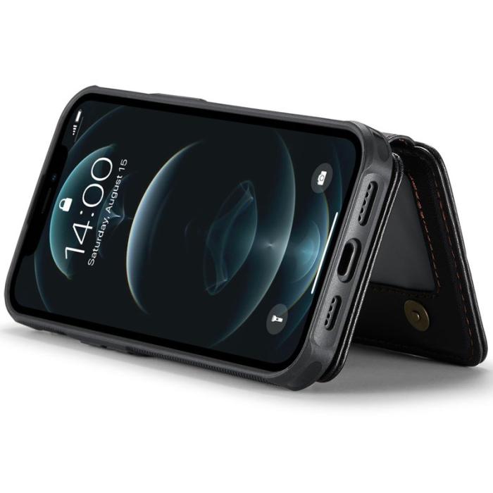 JEEHOOD - JEEHOOD J05 iPhone 12 Pro Max Skal Läder med Magnetficka - Svart