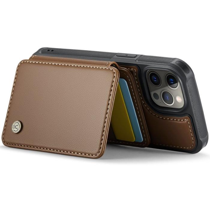 JEEHOOD - JEEHOOD J05 iPhone 12 Pro Max Skal Läder Mobilfodral Brun