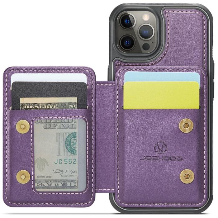 JEEHOOD - JEEHOOD J05 iPhone 12 Pro Max Skal Läder Mobilfodral Lila
