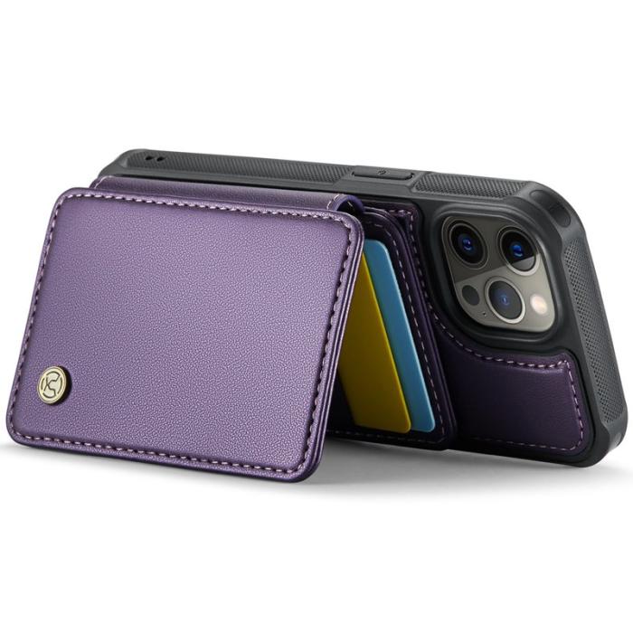 JEEHOOD - JEEHOOD J05 iPhone 12 Pro Max Skal Läder Mobilfodral Lila