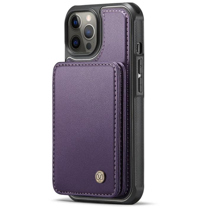 JEEHOOD - JEEHOOD J05 iPhone 12 Pro Max Skal Läder Mobilfodral Lila