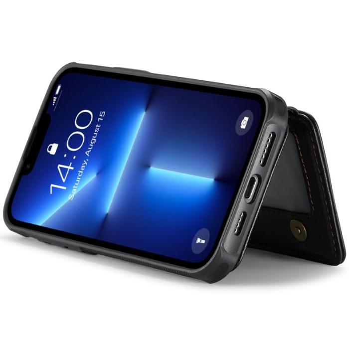 JEEHOOD - JEEHOOD J05 iPhone 13 Pro Max Skal Läder med Magnetficka - Svart