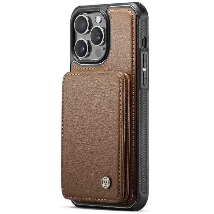 JEEHOOD - JEEHOOD J05 iPhone 13 Pro Max Skal Läder Mobilfodral Brun