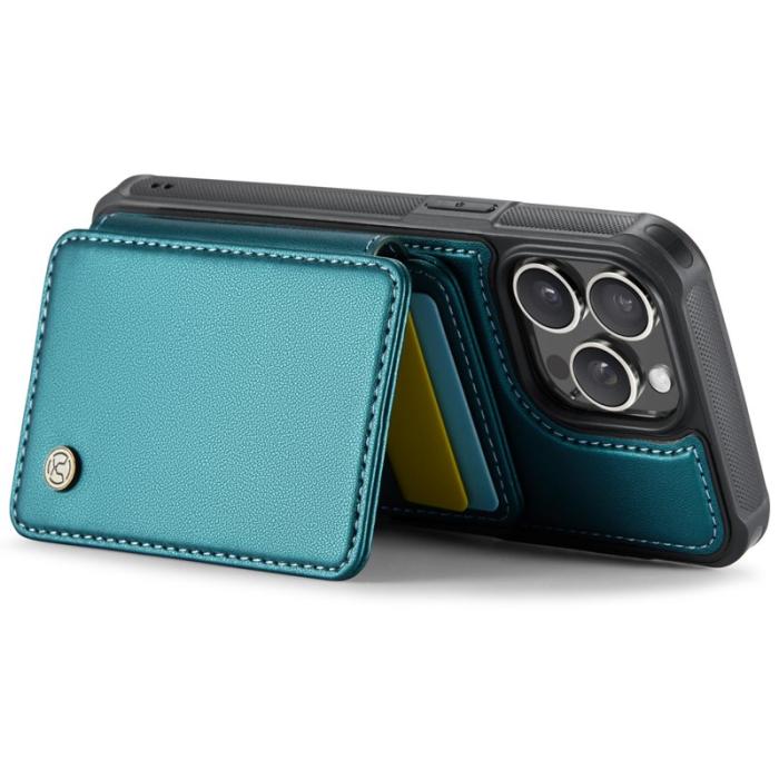 JEEHOOD - JEEHOOD J05 iPhone 13 Pro Max Skal Läder Mobilfodral Cyan