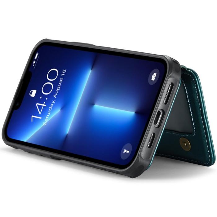 JEEHOOD - JEEHOOD J05 iPhone 13 Pro Max Skal Läder Mobilfodral Cyan