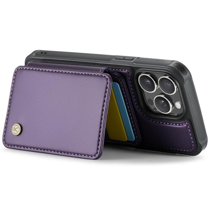 JEEHOOD - JEEHOOD J05 iPhone 13 Pro Max Skal Läder Mobilfodral Lila