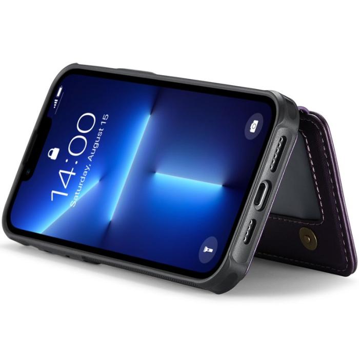 JEEHOOD - JEEHOOD J05 iPhone 13 Pro Max Skal Läder Mobilfodral Lila