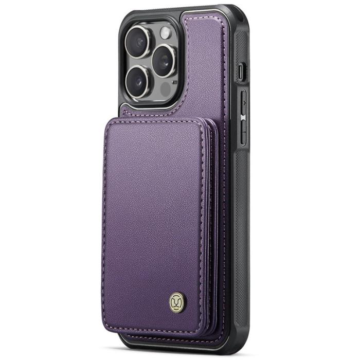 JEEHOOD - JEEHOOD J05 iPhone 13 Pro Max Skal Läder Mobilfodral Lila