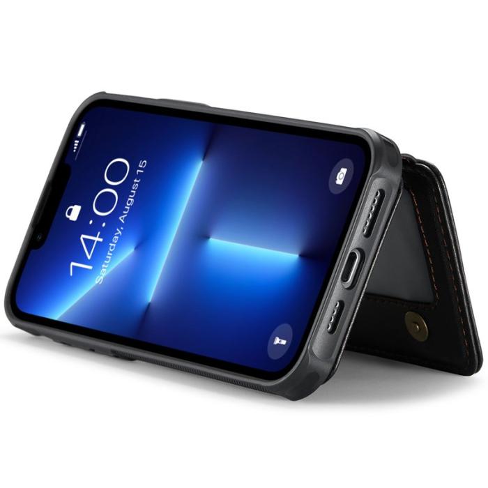 JEEHOOD - JEEHOOD J05 iPhone 13 Pro Skal Läder med Magnetficka - Svart